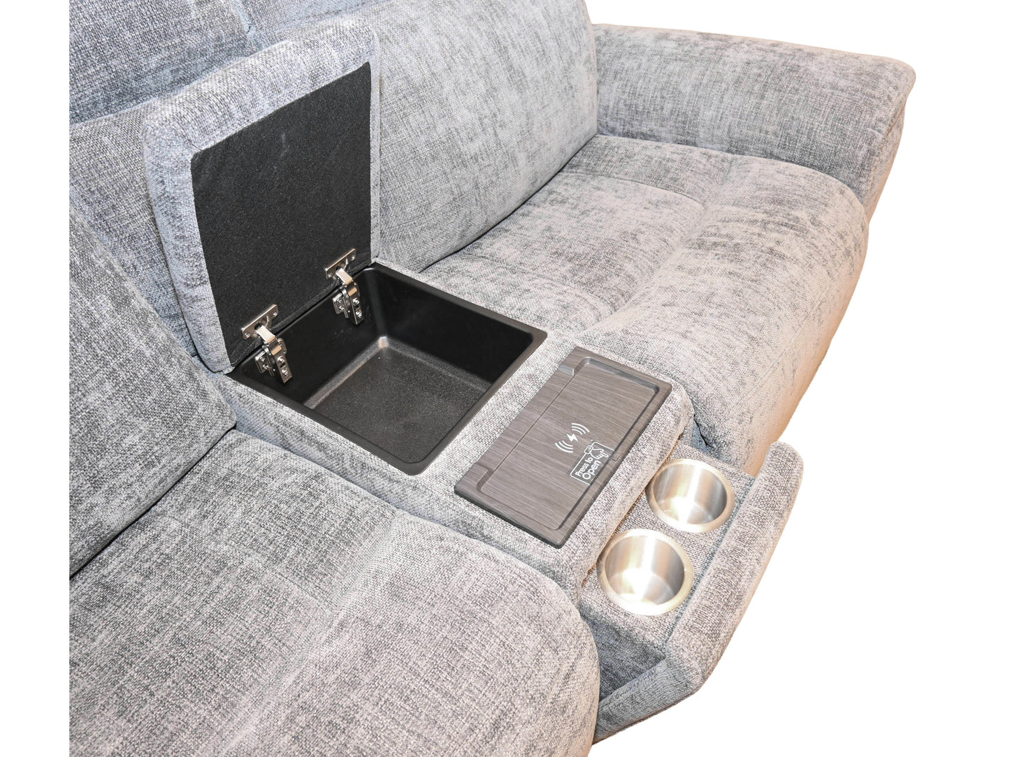 K-Motion Power Loveseat w/ Console & Adjustable Headrest