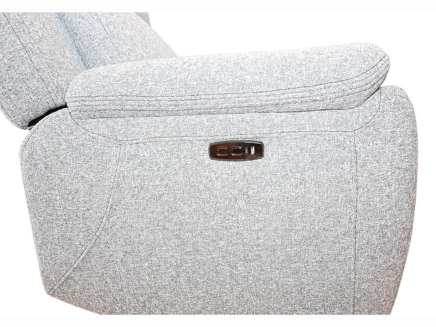 K-Motion Nathan Grey Power Recliner w/ Adjustable Headrest