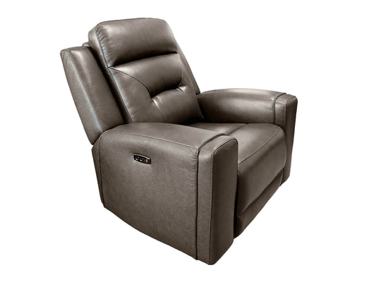K-Motion Charcoal Power Recliner w/Adj. Headrest