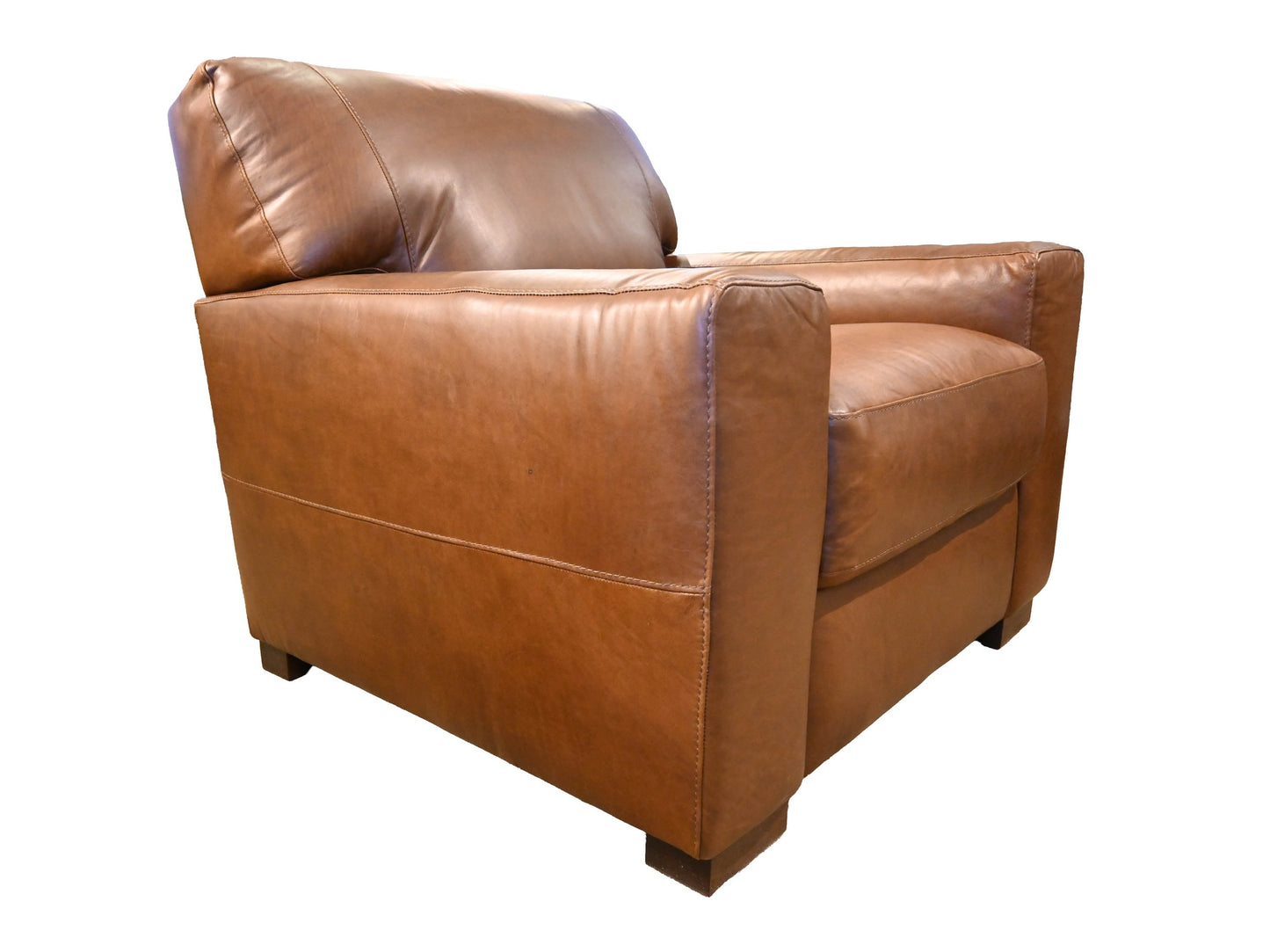 Softline Italian Leather Chair in Academy Hickory