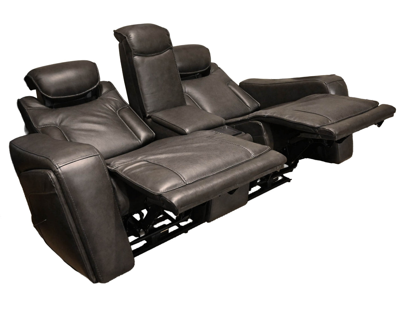 K-Motion Jet Set Loveseat with Console in Ink Black