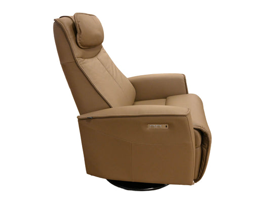Fjords Loft Relaxer Swivel Glider with Headrest in Nougat