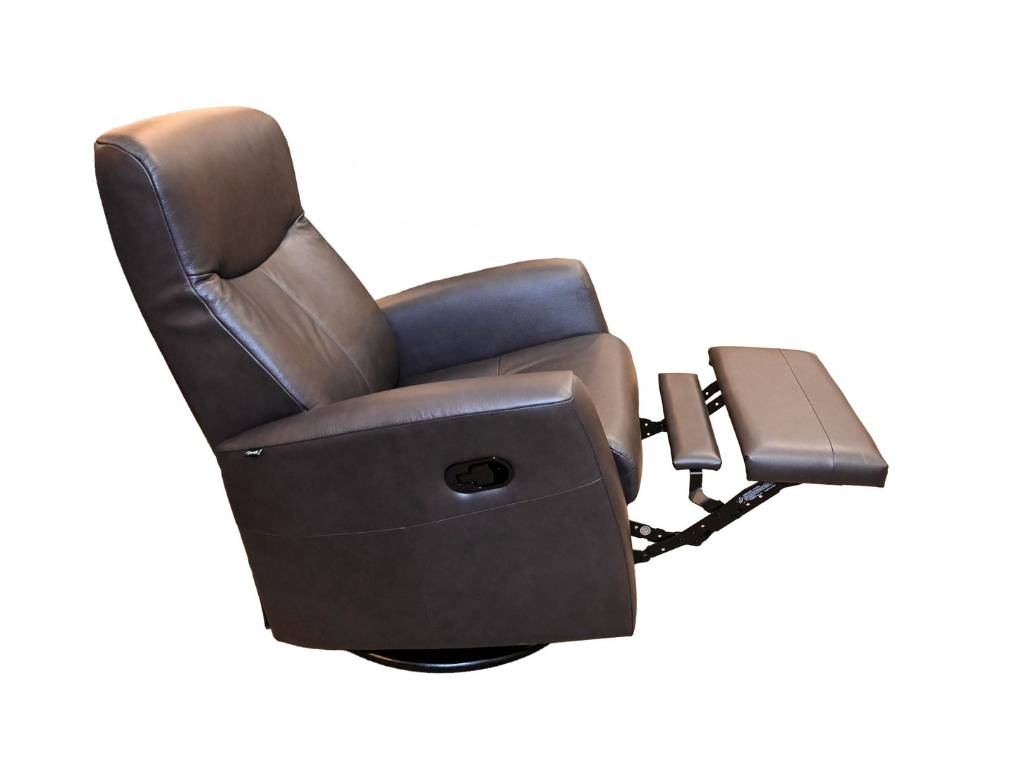 Fjords Nice Manual Small Swivel Glider Recliner in Havana