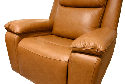 K Motion Leather Power Recliner With Adjustable Headrest