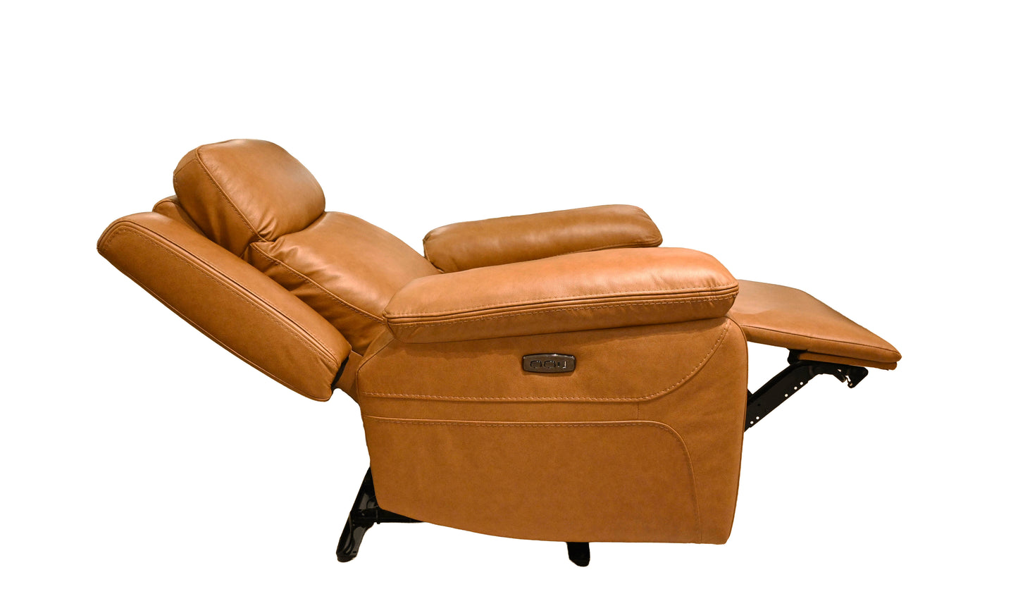 K Motion Leather Power Recliner With Adjustable Headrest