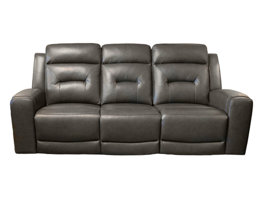 Kuka Charcoal Power Sofa w/Adj. Headrest