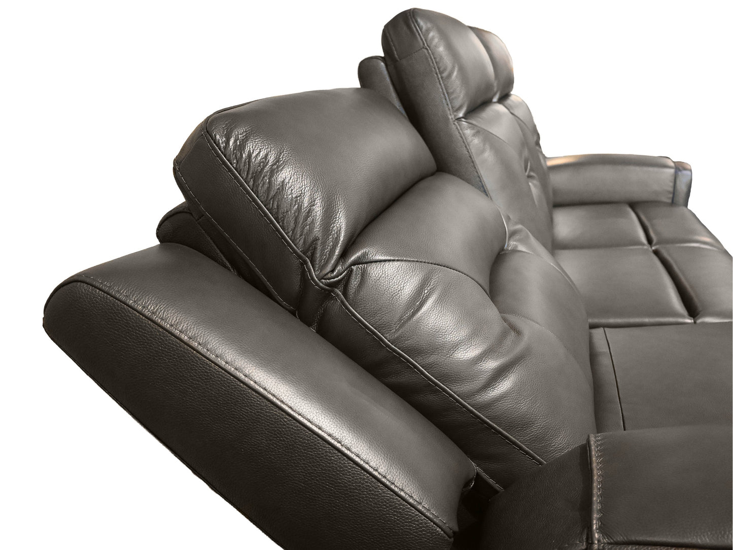 Kuka Charcoal Power Sofa w/Adj. Headrest