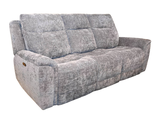 K-Motion Grey Fabric Zero Gravity Sofa w/Adj. Headrest