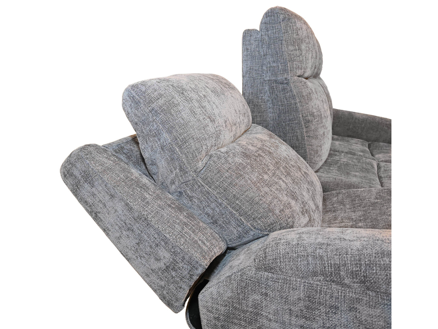 Kuka Grey Fabric Zero Gravity Sofa w/Adj. Headrest