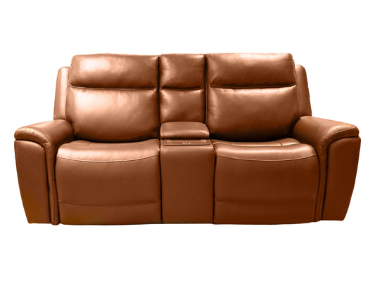 Kuka Brown Zero Gravity Loveseat w/Console and Adj. Headrest