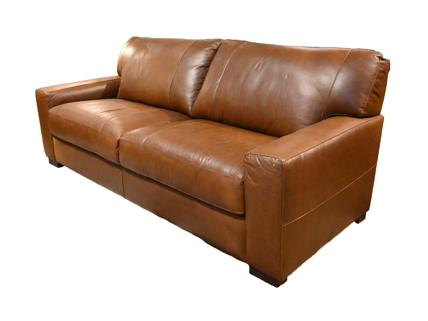 Softline Italian Leather Sofa in Academy Hickory