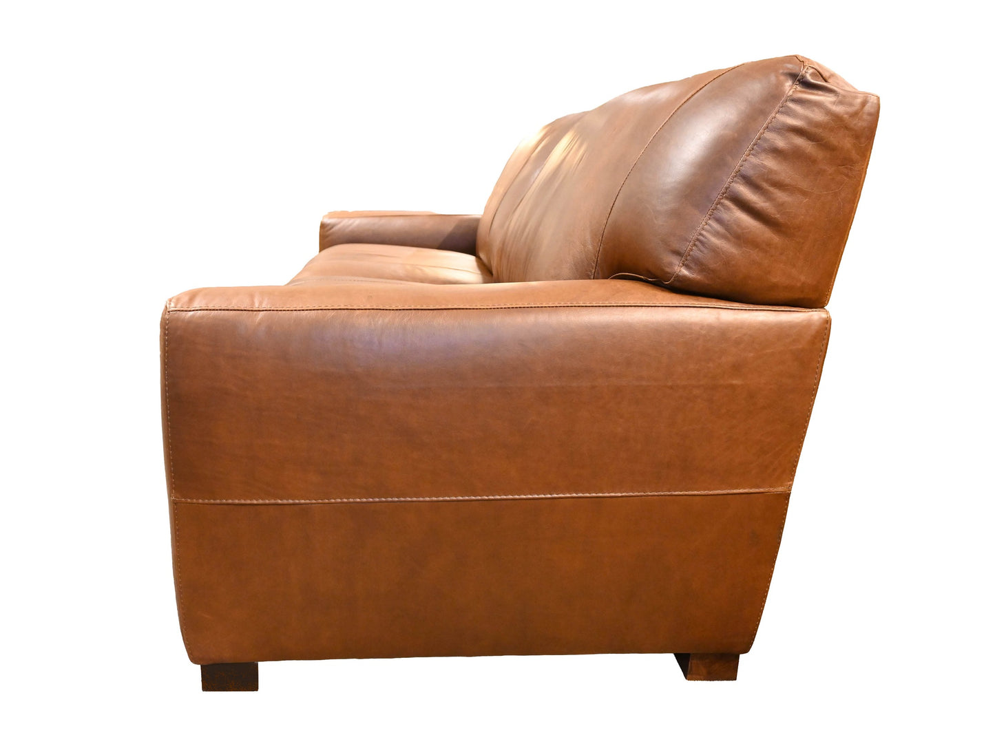 Softline Italian Leather Sofa in Academy Hickory