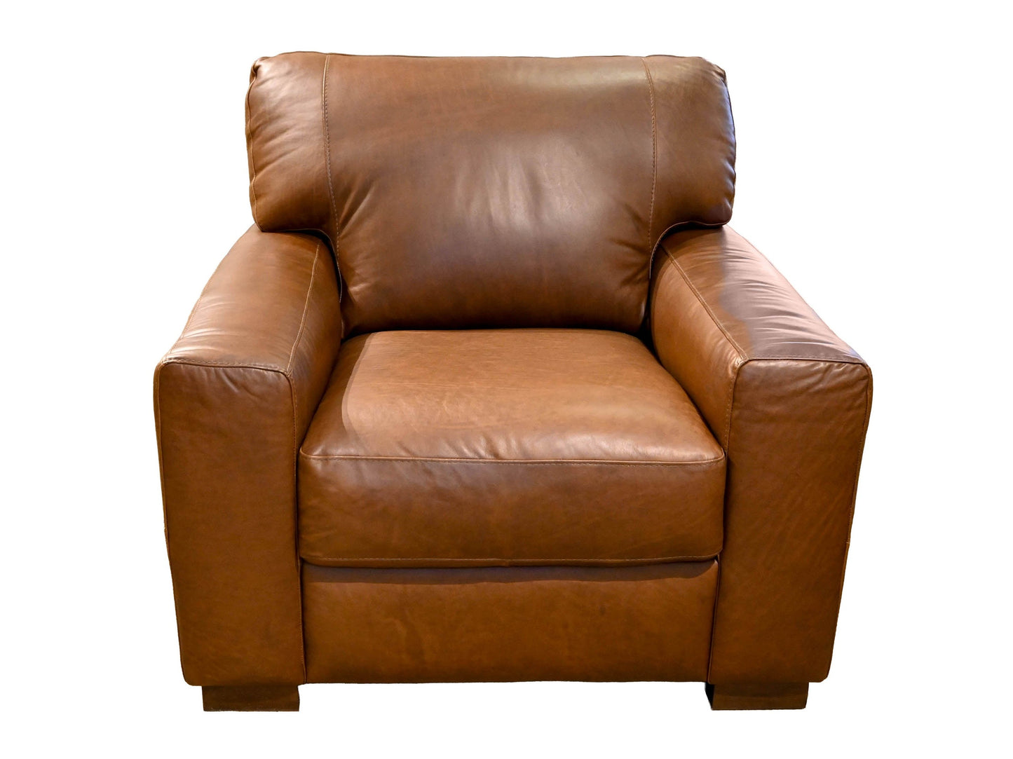 Softline Italian Leather Chair in Academy Hickory