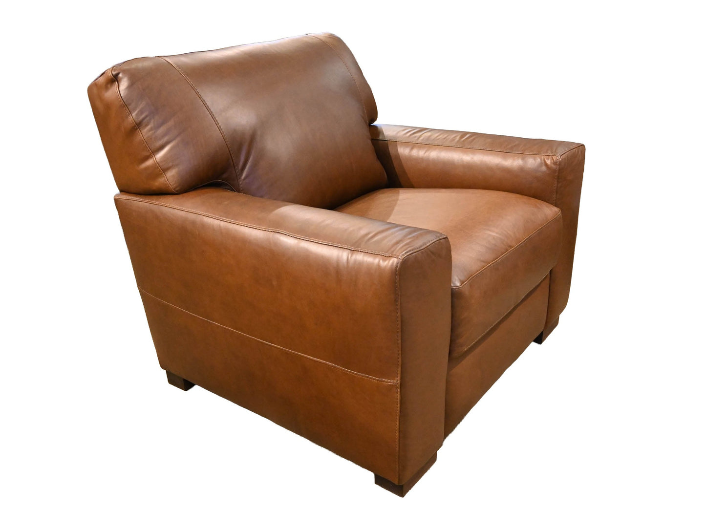 Softline Italian Leather Chair in Academy Hickory