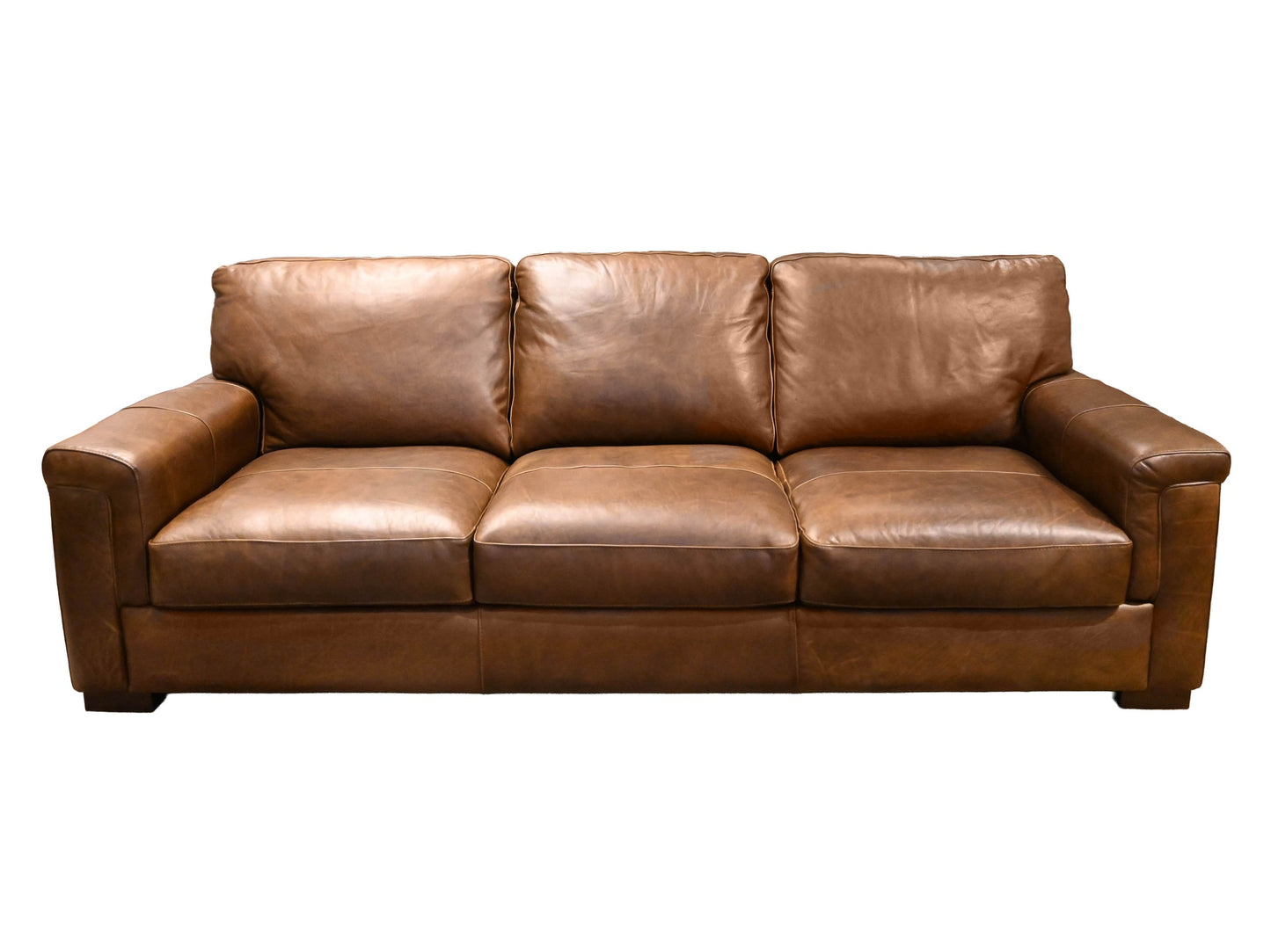 Softline Italian Leather Sofa in Leon Truffle