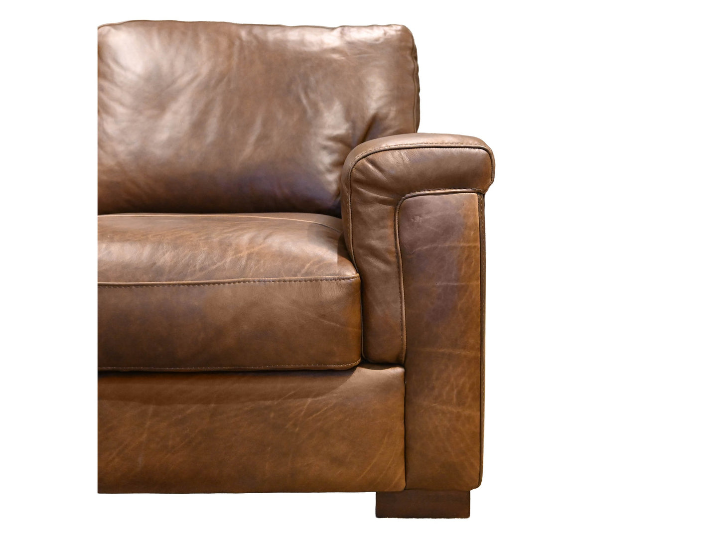 Softline Italian Leather Sofa in Leon Truffle