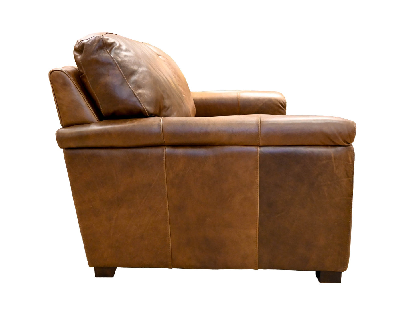 Softline Italian Leather Loveseat in Leon Truffle