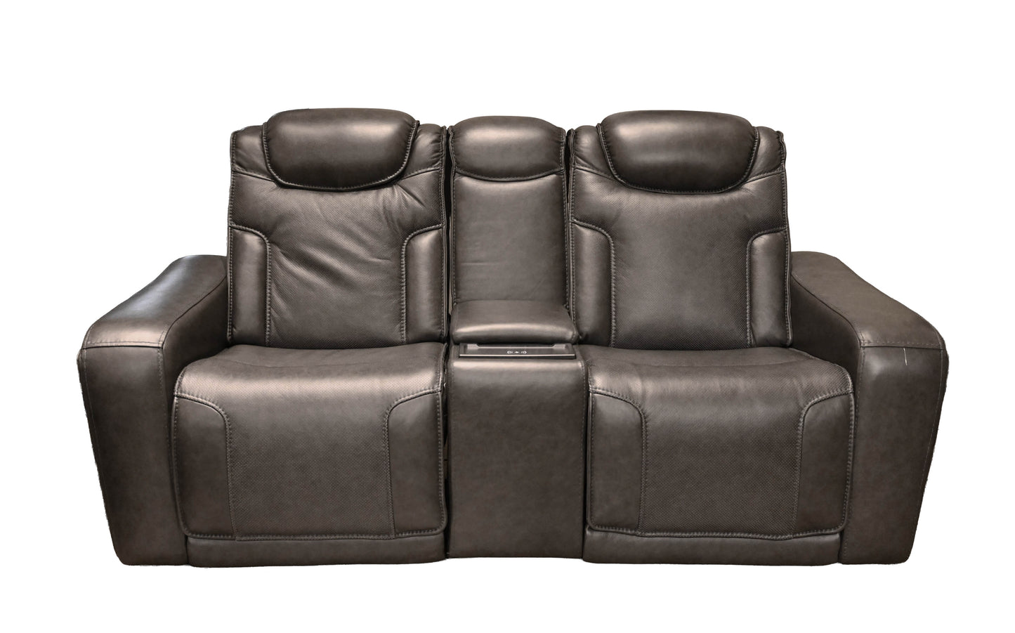 K-Motion Jet Set Loveseat with Console in Ink Black