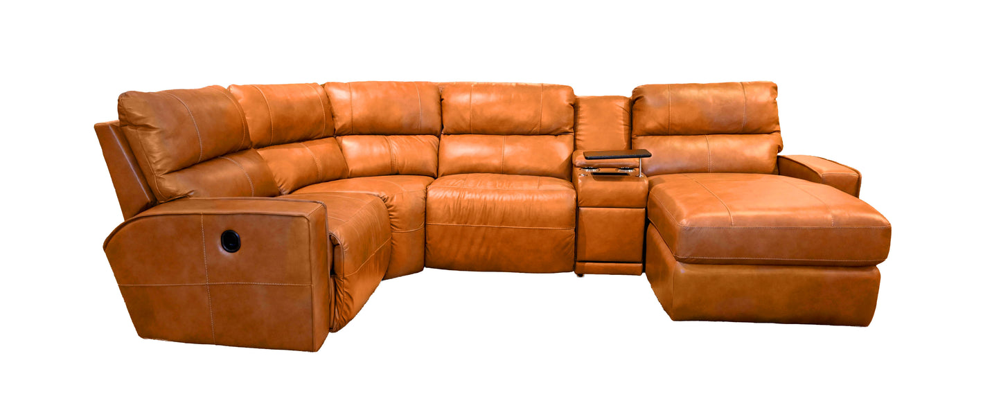 La-Z-Boy Reclining Sectional with Chaise in Camel