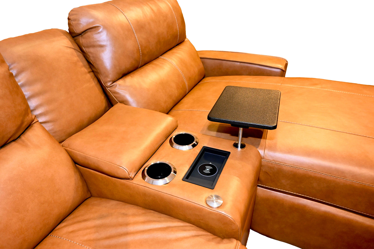 La-Z-Boy Reclining Sectional with Chaise in Camel