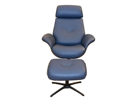 Fjords Falcon Swivel Chair & Ottoman in Pacific