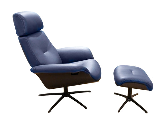 Fjords Falcon Swivel Chair & Ottoman in Pacific