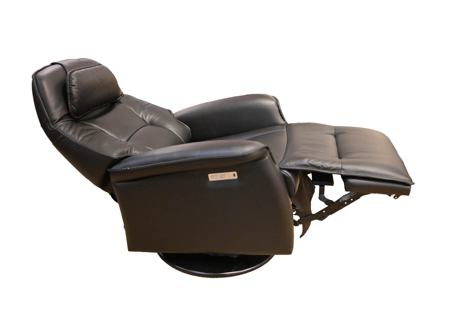 Fjords Stockholm Small Swivel Glider with Power Headrest in Black