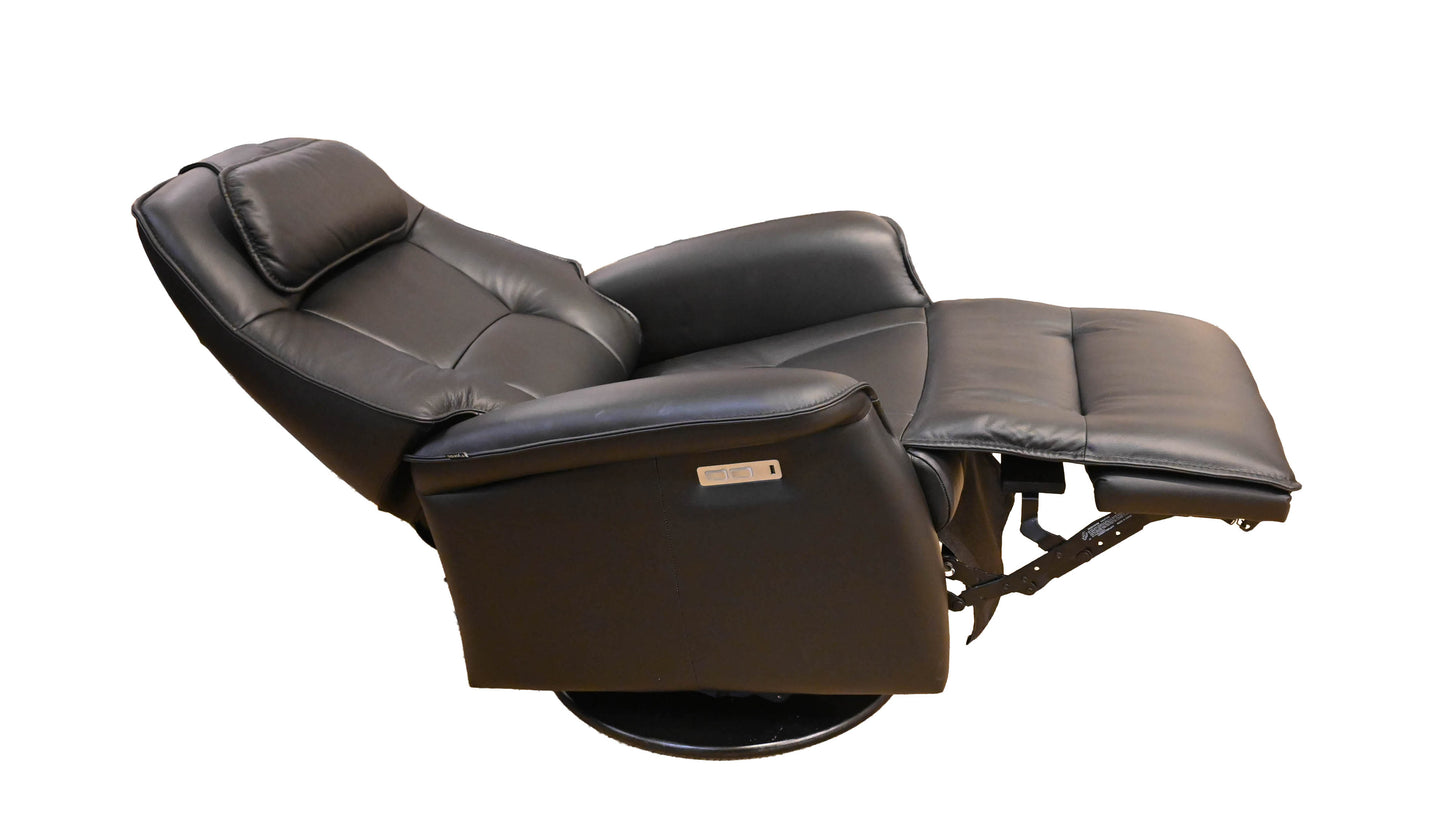 Fjords Stockholm Small Swivel Glider with Power Headrest in Black