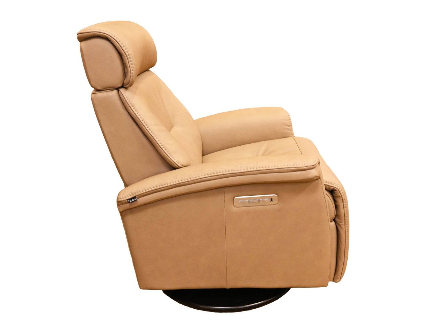 Fjords Rome Small Swivel Glider Recliner with Headrest and Lumbar