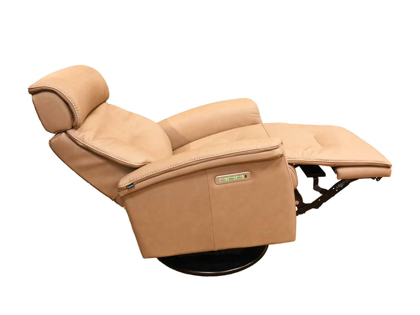 Fjords Rome Small Swivel Glider Recliner with Headrest and Lumbar
