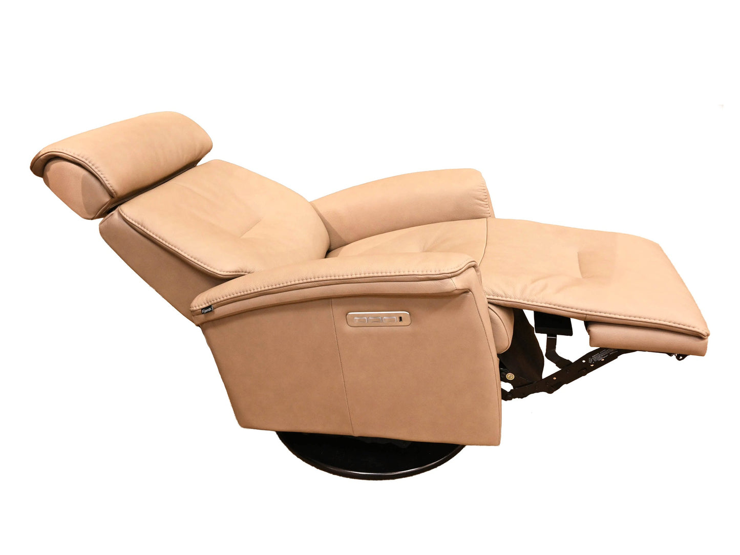 Fjords Rome Small Swivel Glider Recliner with Headrest and Lumbar