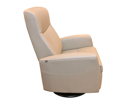 Fjords Nice Power Headrest Swivel Glider Recliner in Stone