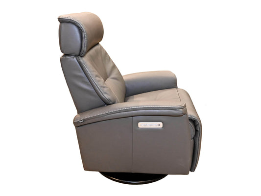 Fjords Rome Large Swivel Glider Recliner with Adj. Headrest and Lumbar in Graphite