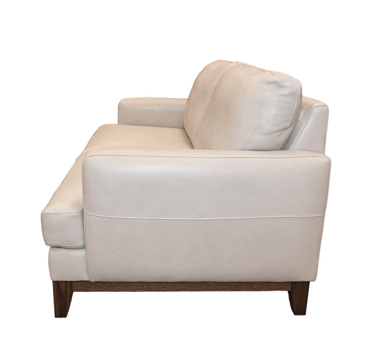 Softline Italian Leather Loveseat in Dutton Ivory