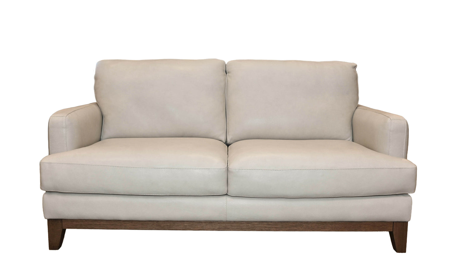 Softline Italian Leather Loveseat in Dutton Ivory