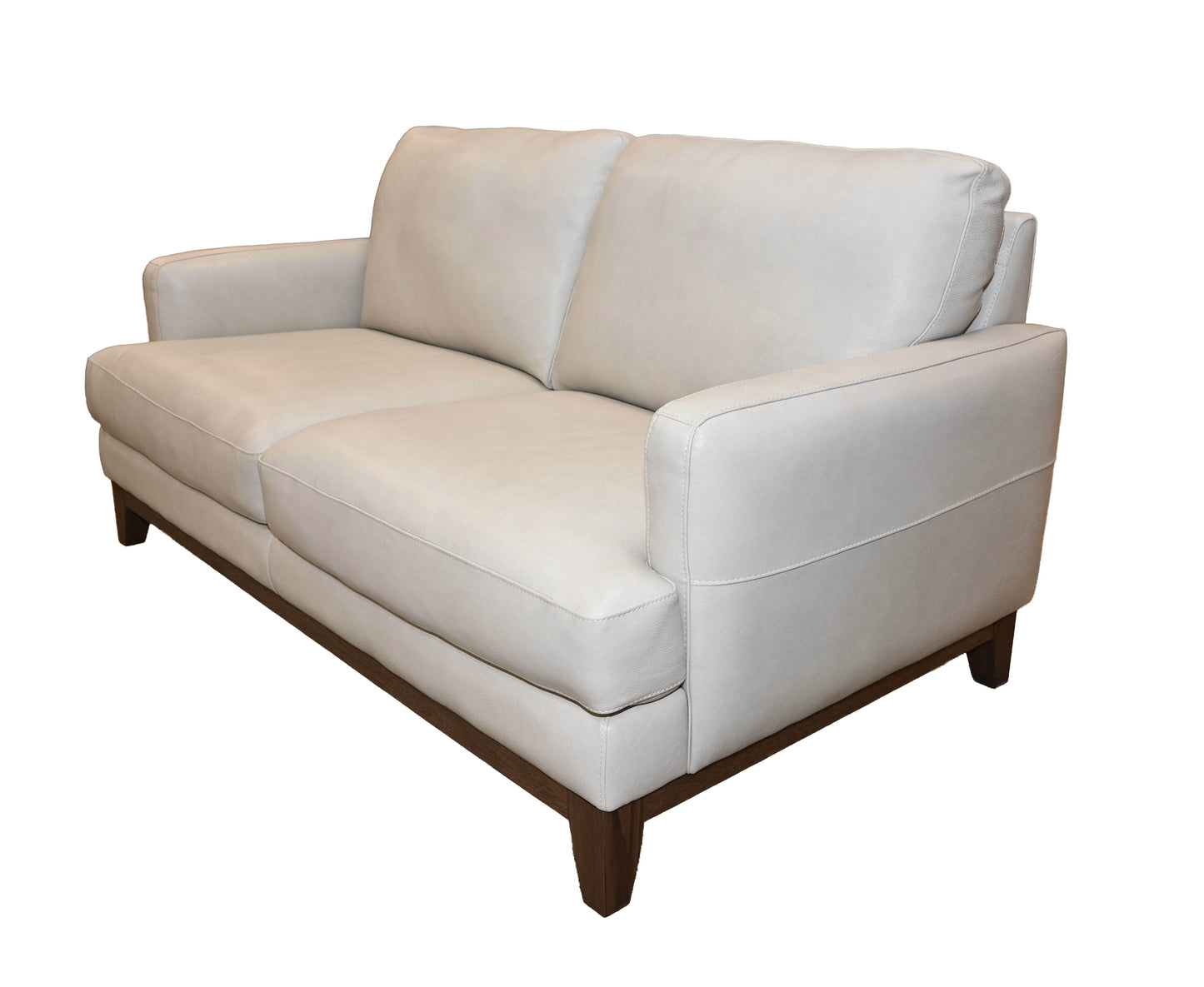 Softline Italian Leather Loveseat in Dutton Ivory
