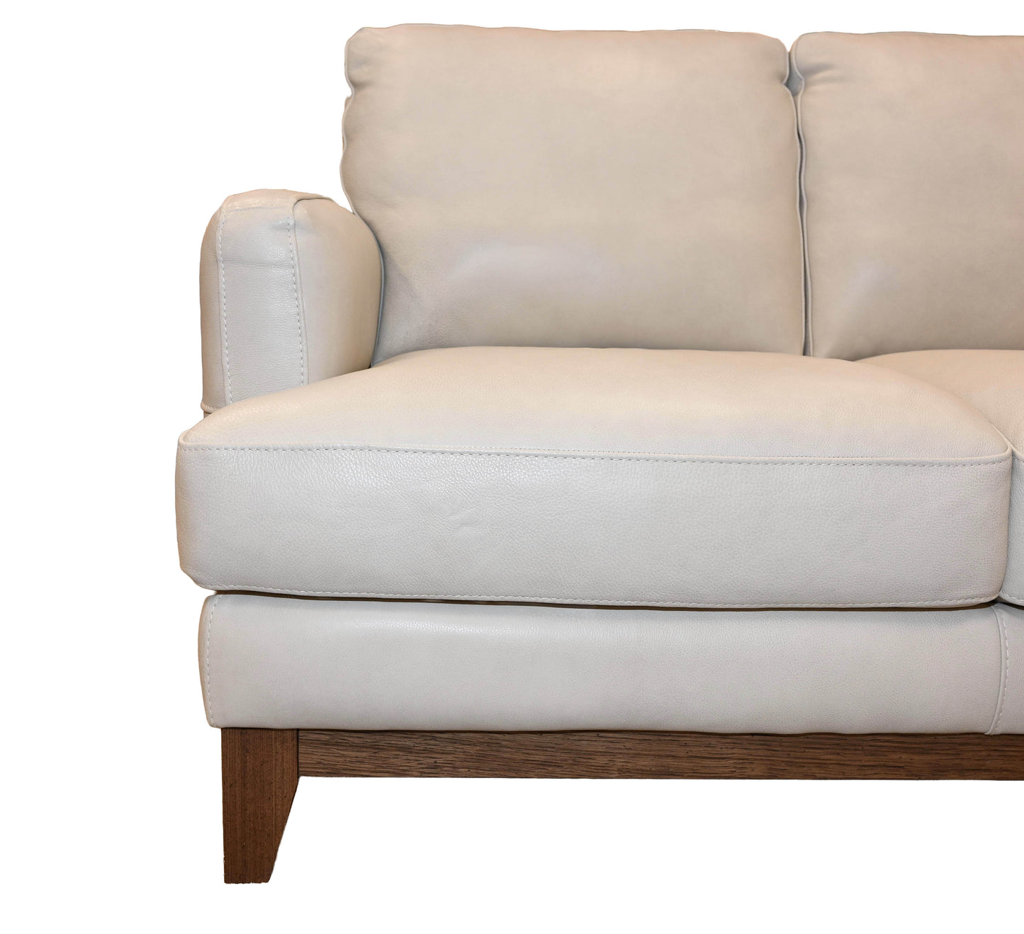 Softline Italian Leather Loveseat in Dutton Ivory