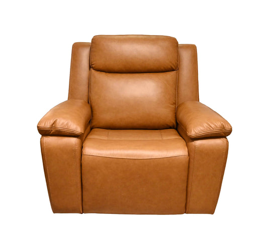 K Motion Leather Power Recliner With Adjustable Headrest