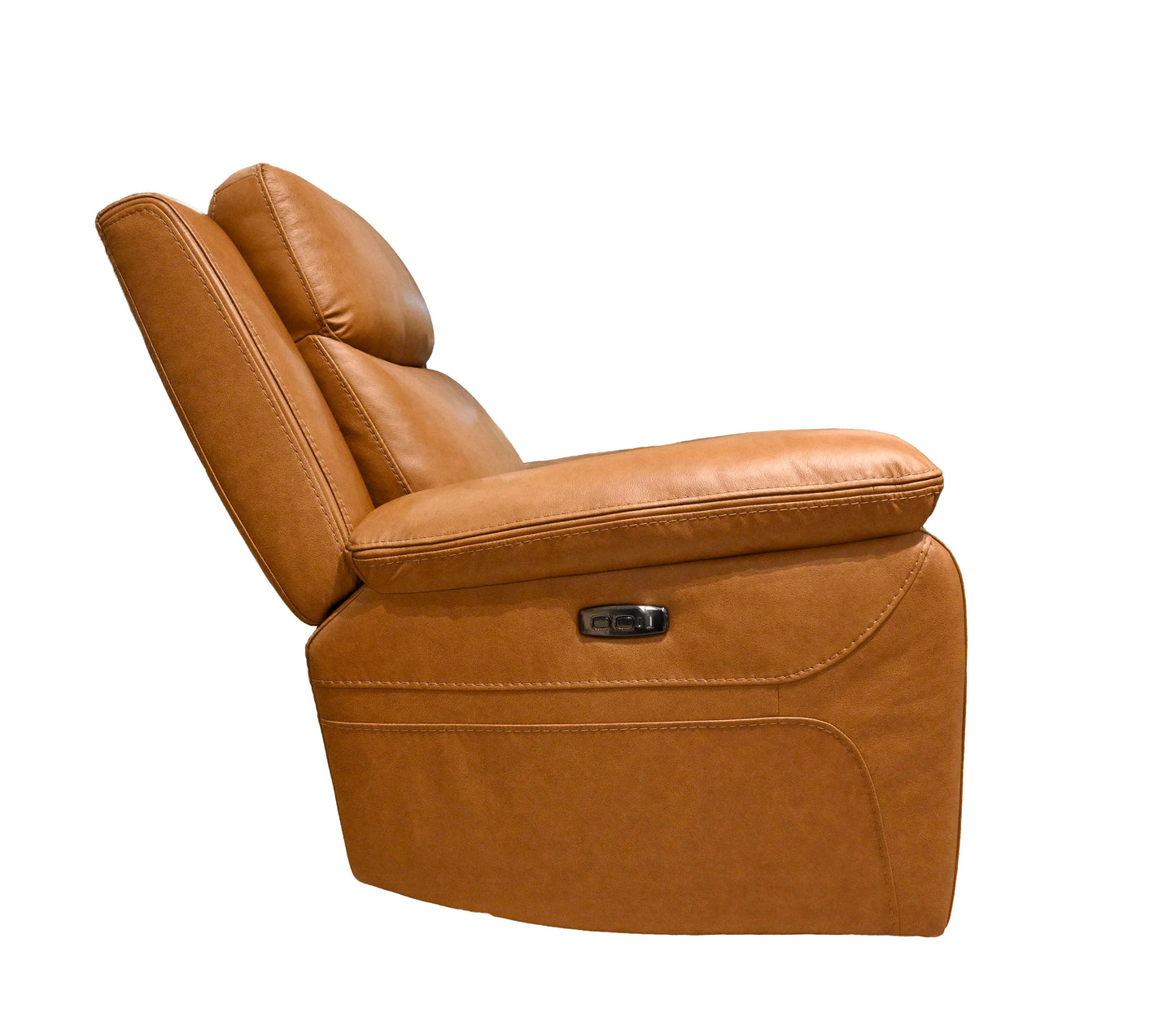 K Motion Leather Power Recliner With Adjustable Headrest