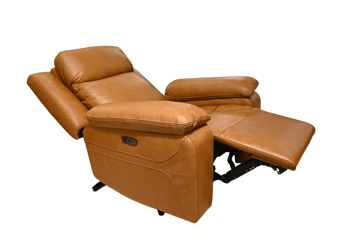 K Motion Leather Power Recliner With Adjustable Headrest