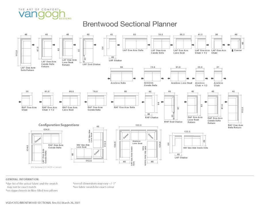 Van Gogh Brentwood Stationary Sectional