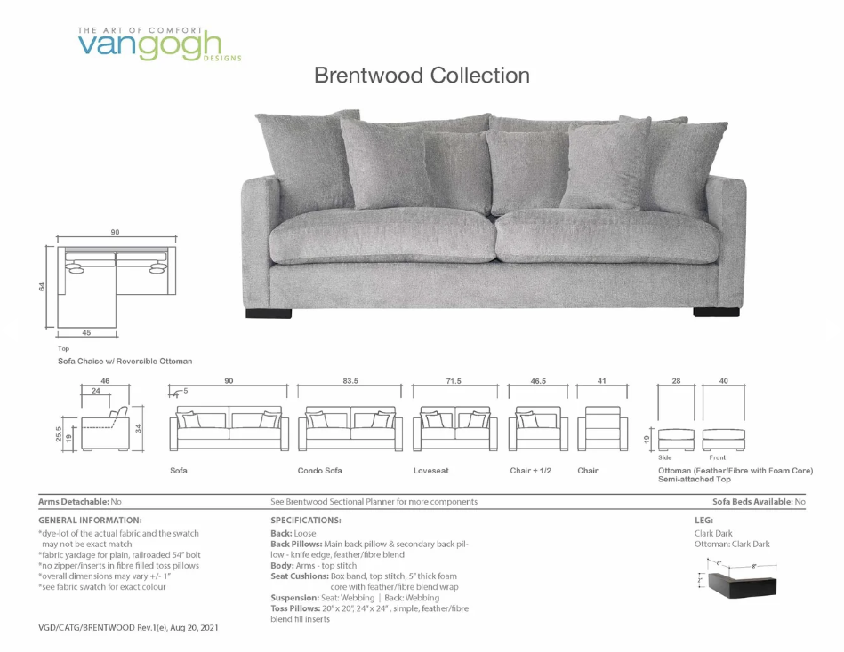 Van Gogh Brentwood Stationary Sectional